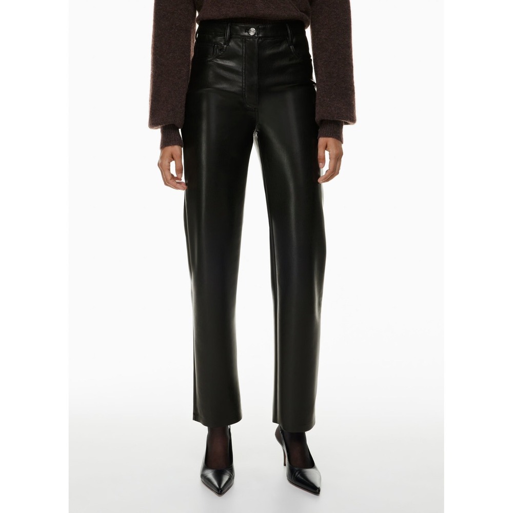 Aritzia Wilfred The Melina Vegan Leather Pants Black High Rise Size 2